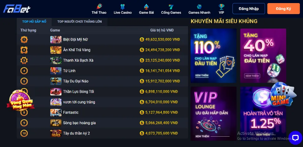 Hoàn Trả Slot Hàng Tuần